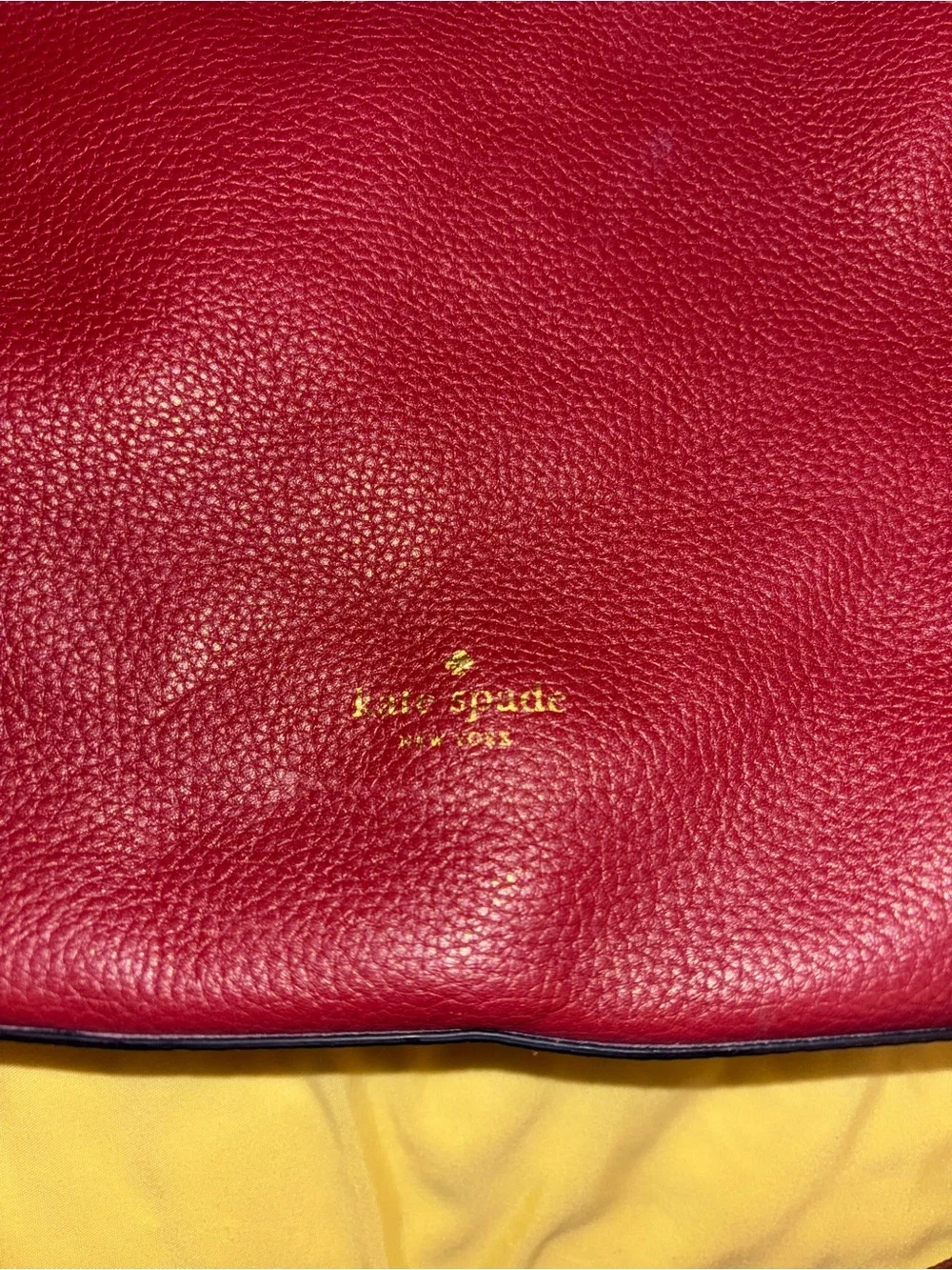 kate spade Pebbled Leather Crossbody in Burgundy Red with Gold Hardware